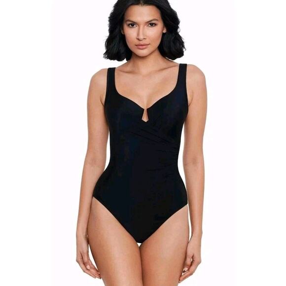 Miraclesuit Black One Piece Swim Sleek Design - Picture 1 of 9